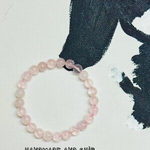 Natural Rose Quartz Bracelet 8mm Love & Healing Crystal Stretch Bracelet